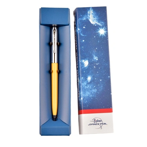 Химикалка Fisher Space Pen Cap-O-Matic Chrome cap Yellow barrel 775-Y в подаръчна кутия ➤ топ цена ➤ sorbe.bg