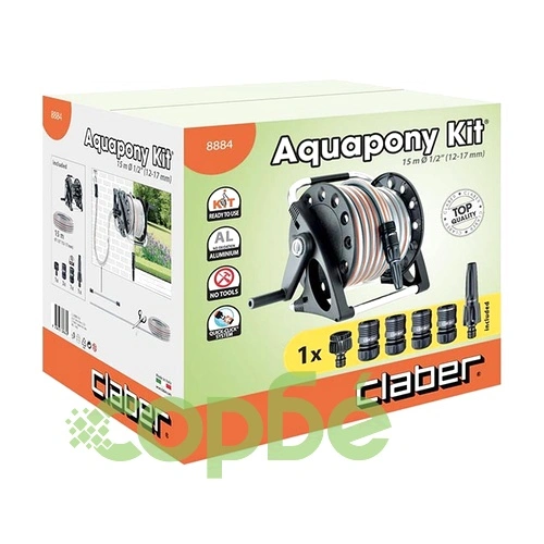 Макара с маркуч и свръзки 15 м AQUAPONY KIT ➤ топ цена ➤ sorbe.bg