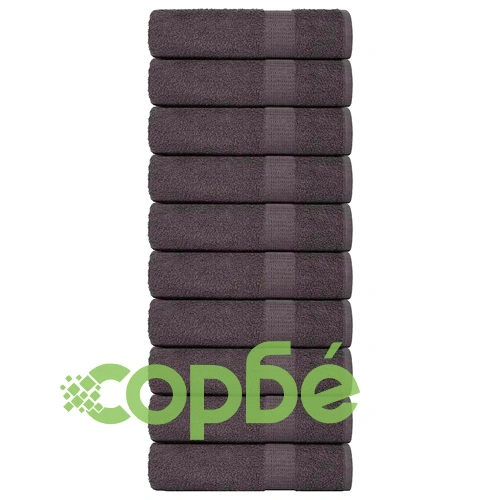 Комплект 10 Кърпи за Баня Антрацит 70x140 см 360 gsm 100% Памук ➤ топ цена ➤ sorbe.bg
