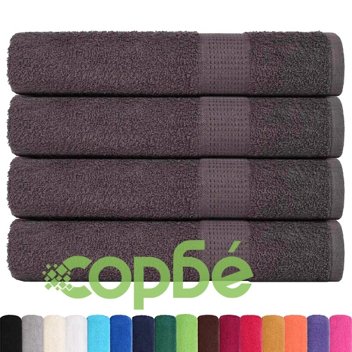 Кърпи за баня 4 бр. антрацит 100x200 см 360 gsm 100% памук ➤ топ цена ➤ sorbe.bg
