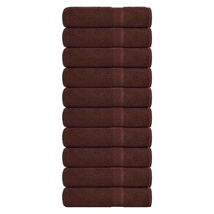 Комплект 10 кафяви хавлиени кърпи за баня 100x150 см 360 gsm 100% памук