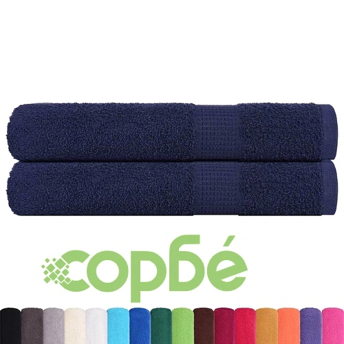 Кърпи за баня 2 бр. тъмно сини 100x200 см 360 gsm 100% памук ➤ топ цена ➤ sorbe.bg