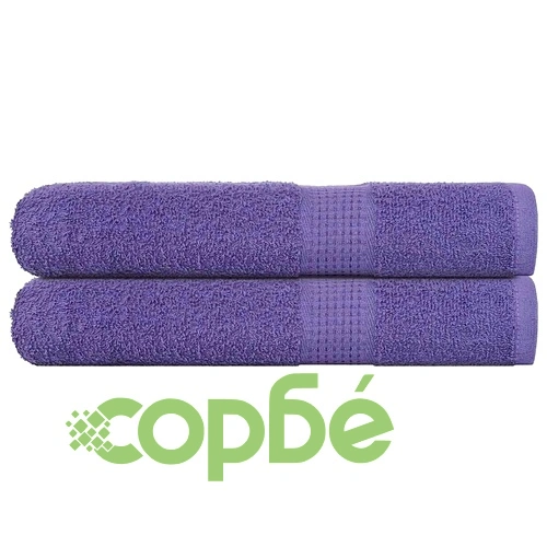 Кърпи за баня 2 броя лилави 100x200 см 360 gsm 100% памук ➤ топ цена ➤ sorbe.bg