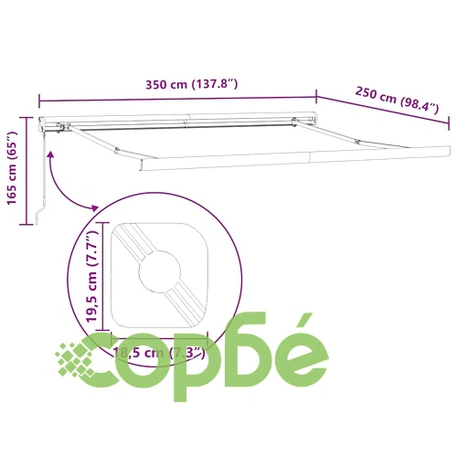 Сенник Антрацит 3,5 x 2,5 m с Метална Конструкция и UV Защита ➤ топ цена ➤ sorbe.bg