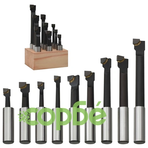 Комплект борщанги 9 бр 12 мм с дървена основа за струг ➤ топ цена ➤ sorbe.bg