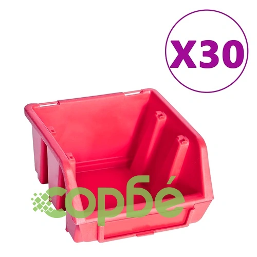 Стенен органайзер с 136 части за инструменти и дребни предмети - червено и черно ➤ топ цена ➤ sorbe.bg