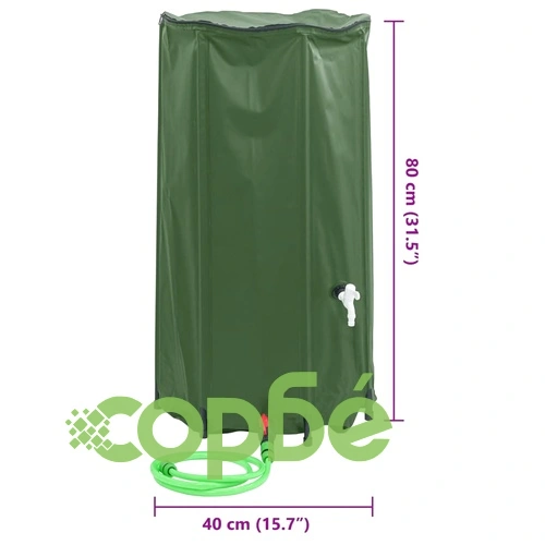 Сгъваем резервоар за вода с кран 100 л PVC 40x80 см ➤ топ цена ➤ sorbe.bg