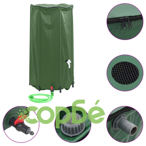 Сгъваем резервоар за вода с кран 100 л PVC 40x80 см ➤ топ цена ➤ sorbe.bg