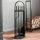 Комплект инструменти за камина от 5 части, 23x15x66 см, черна стомана