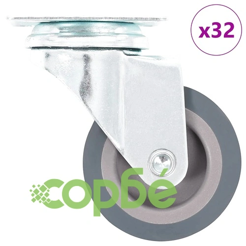 Комплект 32 броя въртящи се колелца 50 мм TPR с поцинкована рамка ➤ топ цена ➤ sorbe.bg