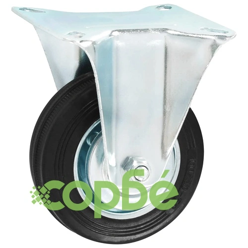 24 бр Фиксирани Колела от Гума и Поцинковано Желязо, 100 мм Диаметър ➤ топ цена ➤ sorbe.bg