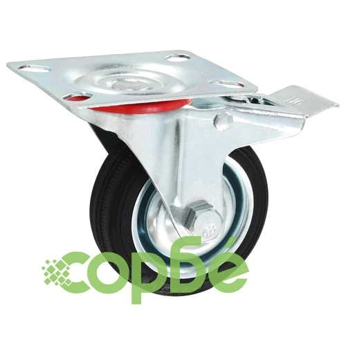 16 бр Въртящи се колела от гума и поцинковано желязо, 75 мм, с и без спирачки ➤ топ цена ➤ sorbe.bg