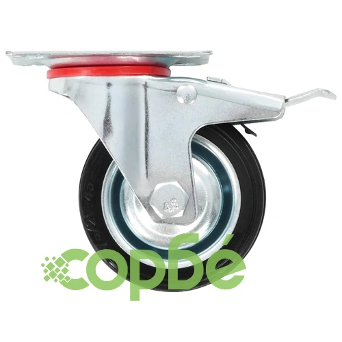 16 бр Въртящи се колела от гума и поцинковано желязо, 75 мм, с и без спирачки ➤ топ цена ➤ sorbe.bg