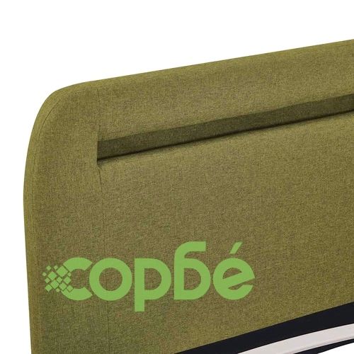 Луксозна рамка за легло с LED осветление, зелена, плат, 150x200 см ➤ топ цена ➤ sorbe.bg
