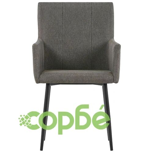 Трапезни столове с подлакътници 2 бр. в цвят Таупе с тапицерия от плат ➤ топ цена ➤ sorbe.bg