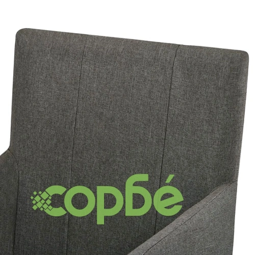 Трапезни столове с подлакътници 2 бр. в цвят Таупе с тапицерия от плат ➤ топ цена ➤ sorbe.bg