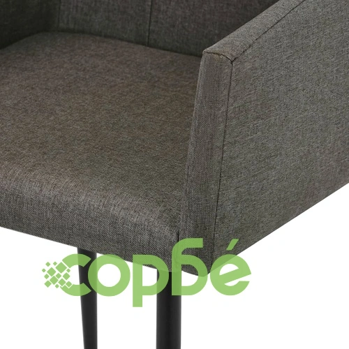 Трапезни столове с подлакътници 2 бр. в цвят Таупе с тапицерия от плат ➤ топ цена ➤ sorbe.bg