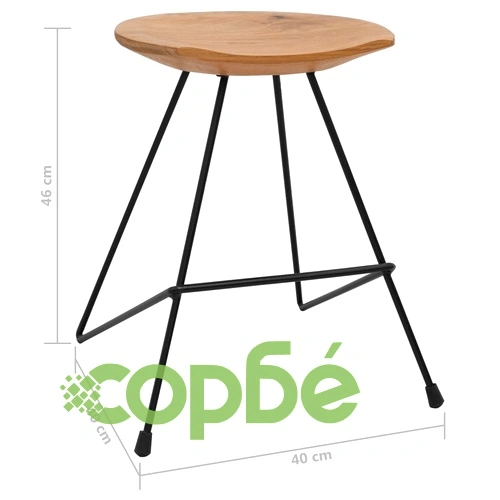 Табуретки от масивно тиково дърво, комплект 2 бр, 40x40x46 см ➤ топ цена ➤ sorbe.bg