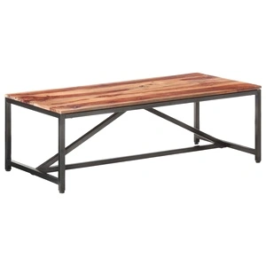 Маса за кафе 120x60x40 см от масивно дърво с метални крака