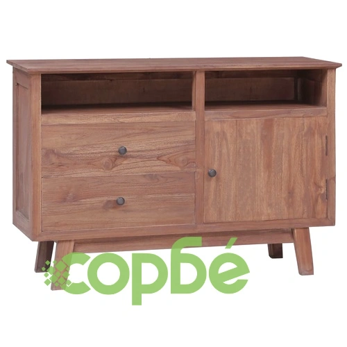 Бюфет от масивно тиково дърво, 100x30x68 см, колониален стил ➤ топ цена ➤ sorbe.bg