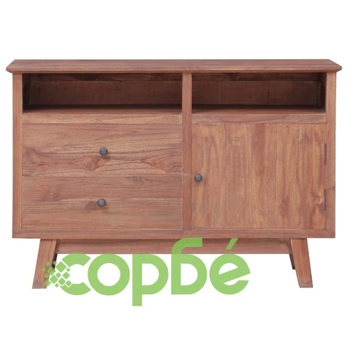 Бюфет от масивно тиково дърво, 100x30x68 см, колониален стил ➤ топ цена ➤ sorbe.bg