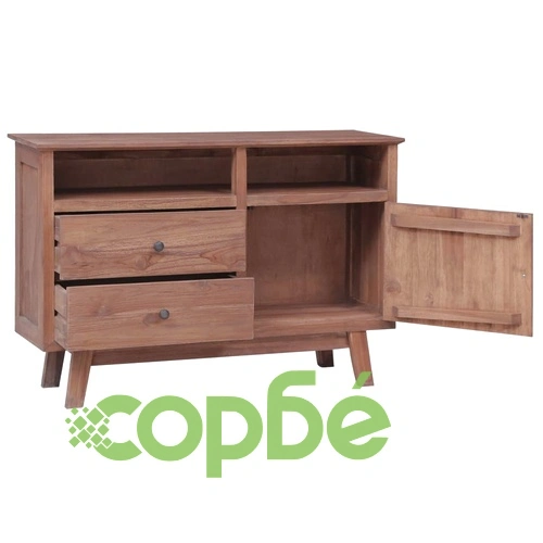 Бюфет от масивно тиково дърво, 100x30x68 см, колониален стил ➤ топ цена ➤ sorbe.bg