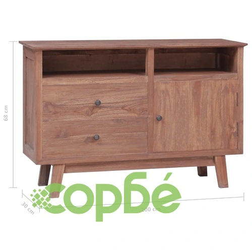 Бюфет от масивно тиково дърво, 100x30x68 см, колониален стил ➤ топ цена ➤ sorbe.bg