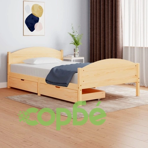 Рамка за легло от масивен бор с 2 чекмеджета, 120x200 см ➤ топ цена ➤ sorbe.bg