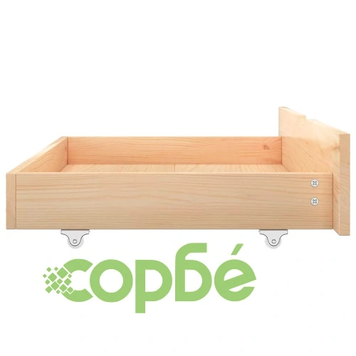 Рамка за легло от масивен бор с 2 чекмеджета, 120x200 см ➤ топ цена ➤ sorbe.bg