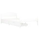 Рамка за легло от масивен бор с 2 чекмеджета, бяла, 120x200 см