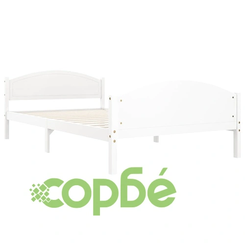 Рамка за легло от масивен бор с 2 чекмеджета, бяла, 120x200 см ➤ топ цена ➤ sorbe.bg