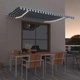 Автоматична тента с LED осветление и сензор за вятър 450x300 см - синя и бяла