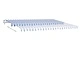 Автоматична тента с LED осветление и сензор за вятър 450x300 см - синя и бяла