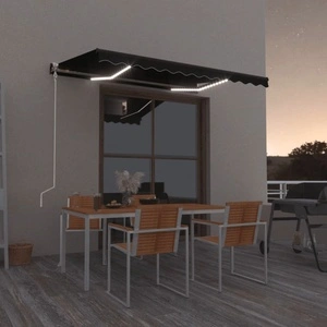 Автоматична тента с LED осветление и сензор за вятър 350x250 см, антрацит