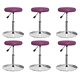 Трапезни столове, 6 бр, лилави, от изкуствена кожа с хромирана стоманена рамка