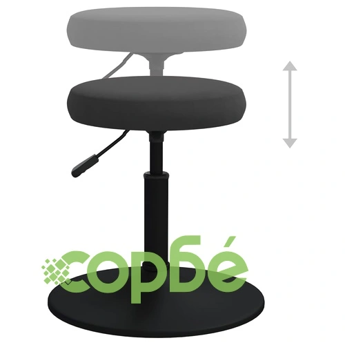 Трапезни столове, 6 бр, черни, кадифени с регулируема височина и въртящ механизъм ➤ топ цена ➤ sorbe.bg