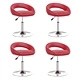 Въртящи се трапезни столове 4 бр виненочервени изкуствена кожа с газов механизъм
