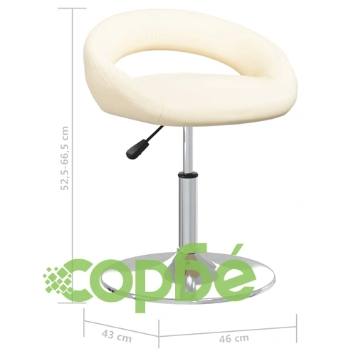 Въртящи се трапезни столове, 6 бр, кремави, тапицирани с изкуствена кожа, с регулируема височина ➤ топ цена ➤ sorbe.bg