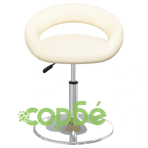 Въртящи се трапезни столове, 6 бр, кремави, тапицирани с изкуствена кожа, с регулируема височина ➤ топ цена ➤ sorbe.bg