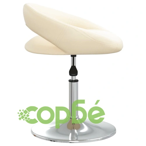 Въртящи се трапезни столове, 6 бр, кремави, тапицирани с изкуствена кожа, с регулируема височина ➤ топ цена ➤ sorbe.bg