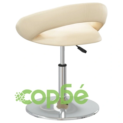 Въртящи се трапезни столове, 6 бр, кремави, тапицирани с изкуствена кожа, с регулируема височина ➤ топ цена ➤ sorbe.bg