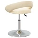 Въртящи се трапезни столове, 6 бр, кремави, тапицирани с изкуствена кожа, с регулируема височина