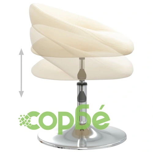 Въртящи се трапезни столове, 6 бр, кремави, тапицирани с изкуствена кожа, с регулируема височина ➤ топ цена ➤ sorbe.bg