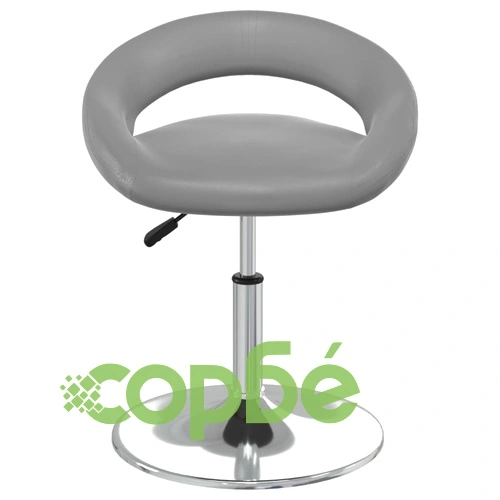 Въртящи се трапезни столове, 6 бр, сиви, тапицирани с изкуствена кожа, с регулируема височина ➤ топ цена ➤ sorbe.bg