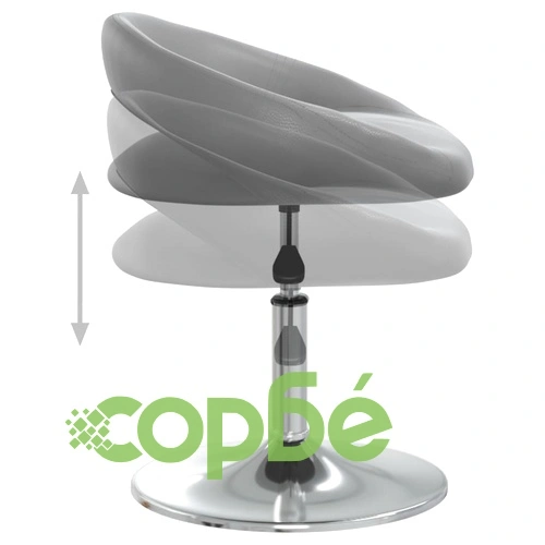 Въртящи се трапезни столове, 6 бр, сиви, тапицирани с изкуствена кожа, с регулируема височина ➤ топ цена ➤ sorbe.bg