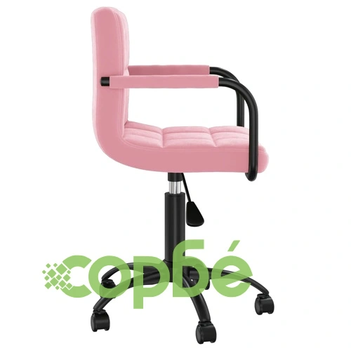 Въртящи се трапезни столове от кадифе, 4 бр, розови, 40 x 47 x (76-87,5) см ➤ топ цена ➤ sorbe.bg