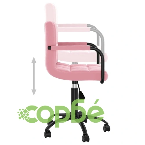 Въртящи се трапезни столове от кадифе, 4 бр, розови, 40 x 47 x (76-87,5) см ➤ топ цена ➤ sorbe.bg