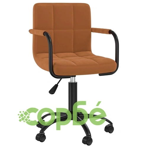 Въртящи се трапезни столове от кадифе, 6 бр, кафяви, 40 x 47 x (76-87,5) см ➤ топ цена ➤ sorbe.bg