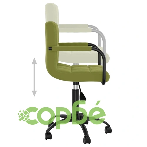 Въртящи се трапезни столове от кадифе, 6 бр, светлозелени, 40 x 47 x (76-87,5) см ➤ топ цена ➤ sorbe.bg