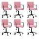 Въртящи се трапезни столове от кадифе, 6 бр, розови, 40 x 47 x (76-87,5) см